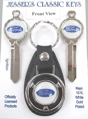 Ford Truck Oval Logo White Gold Classic Keys Set 1973 1974 1975 1976 1977 1978  • $99.95