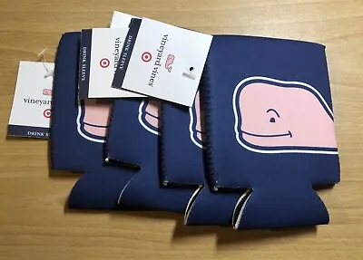 Vineyard Vines Target Pink Whale Drink Sleeve Koozie Can Cooler Navy Blue New • $4