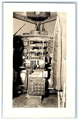 C1940's Airplane Cockpit Interior RPPC Photo Unposted Vintage Postcard • $29.95