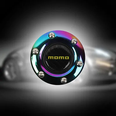 JDM MOMO Aluminum Neo Chrome Horn Button Center Cap For Steering Wheel • $13.88