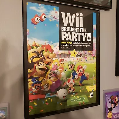 FRAMED Retro 2007 Super Mario Party 8 Ad/poster Wii Video Game Wall Art • $29