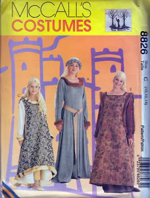 Vintage Sewing Pattern McCall's 8826 Medieval Gown Overdress Headpiece • $9.99