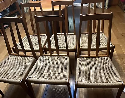 Set Of Six Danish Mid Century Modern Teak Dining Chairs. • $999
