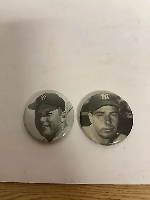 Vintage Mickey Mantle & Joe Dimaggio New York Yankees Pinback Buttons • $8