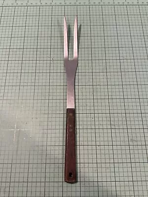 Vintage Stainless Steel Wood Handle Meat Fork 11” BS3 • $14.39