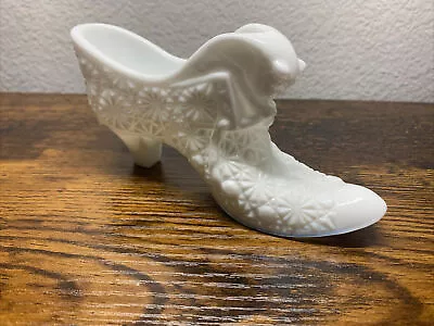 🥛FENTON MILK Glass🥛 Ladies Shoe Boot Glass Shelf Decor • $10