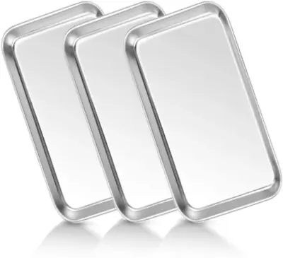 Medical Tray Stainless Steel (3 Pack) Dental Lab Instruments Surgical Metal Tra • $17.94