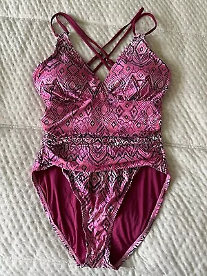 La Blanca One Piece Swimsuit Bathing Suit Size 10 Womens Ladies Hot Pink EUC • $19.95