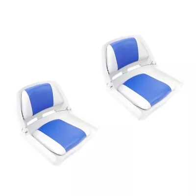 2 X Lightweight Folding Boat Seats - Grey/Blue Style By MiDMarine • £65.99