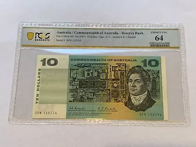UNC $10 Coombs Randall 1967 PCGS 64 Australian Banknote RAREST SIGNATURES • $999