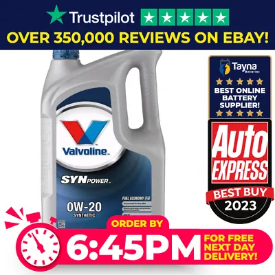 £43.57 • Buy Valvoline SYNPOWER FE 0W-20 Synthetic Engine Oil 5L