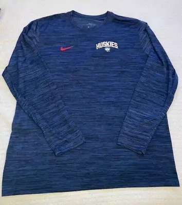 Nike UConn Huskies 2XL Navy Blue Dri-FIT Long Sleeve Nike Tee • $23