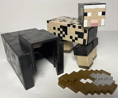 MINECRAFT Poseable Action Figure Mattel Survival Mode Shear-able Black Sheep • $19.99