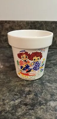 Vintage Raggedy Ann & Andy Ceramic Flowerpot Rubens Originals 1976 • $14.99