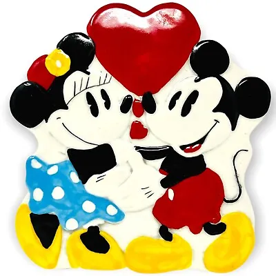 Vintage Disney Treasure Crafts Mickey & Minnie Ceramic Trivet Kitchen Decor • $23