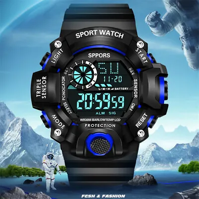 $12.85 • Buy Waterproof Electronic Watch Date Function Men Outdoor Sports Digital Wristwatch