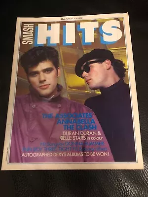 £5 • Buy Smash Hits - August 1982-  Bow Wow Wow Motorhead Associates Clash Duran Duran