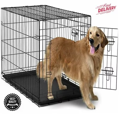 $89.99 • Buy Extra Large Dog Crate Kennel XXL XL Huge Folding Pet Wire Cage Giant Breed Size
