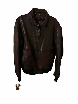 Avirex US Navy Jacket Type G-2 Vintage Bomber Jacket Brown Distressed Mens • $120