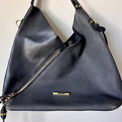TOUS Oversized Black Asymmetrical Zipper Hobo Shoulder Bag • $90