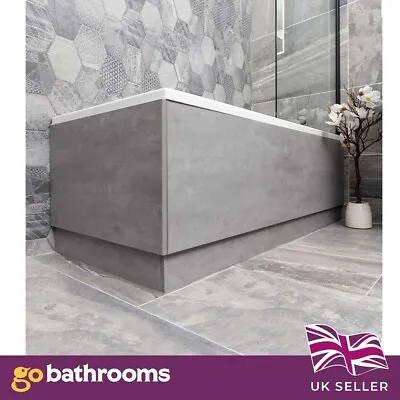 Concrete Grey MDF 1800mm Adjustable Bathroom Front Bath Panel  | Can Cut To Size • £132.87