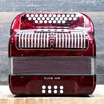 Hohner Club III M 8-Bass 30-Treble Button  C/F  Red Diatonic Accordion W/Case • $499.99