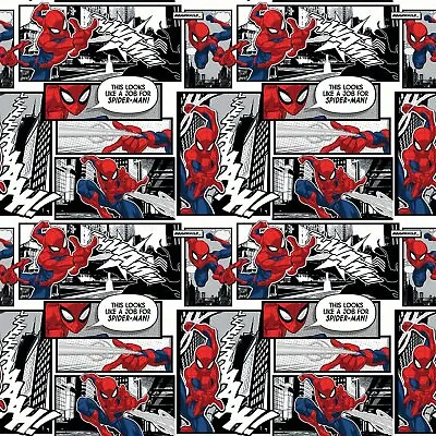 Springs Creative Marvel Spiderman Comic Panels Cotton Fabric By The Yard • $12.95