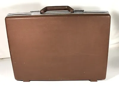 Vintage Slim Samsonite Briefcase Brown Hard Side MidCentury Attache MCM With Key • $124.99