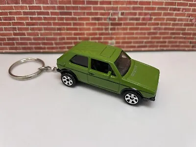 KEYCHAIN For VW GOLF GTI MK1 HATCHBACK EURO GREEN AUTO CAR KEYS FOB RING LANYARD • $24.95