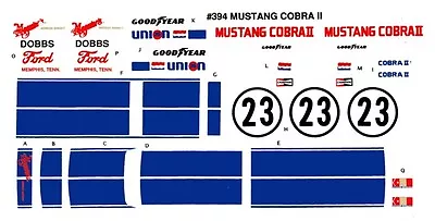 #23 Charlie Kemps Mustang Cobra II Dobbs Ford 1/24th - 1/25th Scale DECALS • $8.95