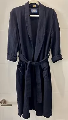 Pendleton Men’s Virgin Wool Robe With Tie Belt Navy Blue Size Medium • $50