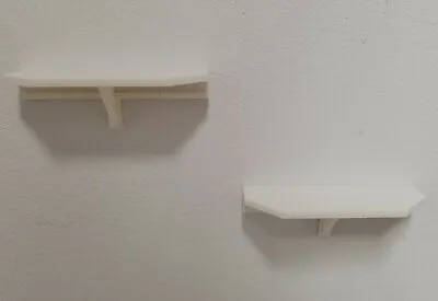 Two 6  X 2  Small White Wall Shelves No Hole No Nail Install Uses 3M Command • $11.95