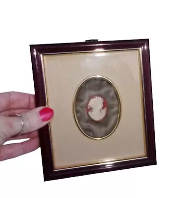 Vintage ITALIAN CAMEO Framed GENUINE From Naples Artisan Carved Girl Shell • £5