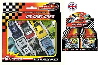 8pc Street Die Cast Cars Children Kids Toy Fun F1 Racing Vehicle- Best Xmas Gift • £4.95