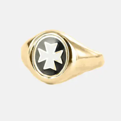 Gold Knights Of Malta Masonic Ring - Fixed Head • $954.59