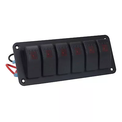 Car Auto 6 Gang Rocker Switch Panel LED Backlit On Off Switch Circuit Protection • $39.72