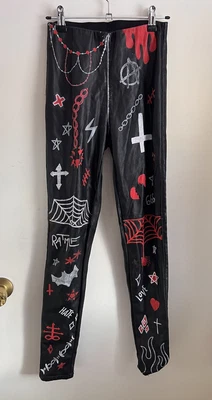 £3 • Buy H&M Imitiation Leather Leggings Hand Paints & B Young Skirt  UK 6