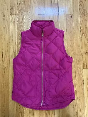 J CREW Excursion Hot Pink Quilted Puffer Down Vest XS #92465 • $17.50