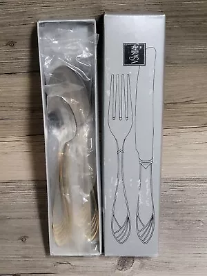 Mikasa 18-8 Cathedral Gold Stainless Flatware 5 Piece Place Setting Korea NIB • $84.99