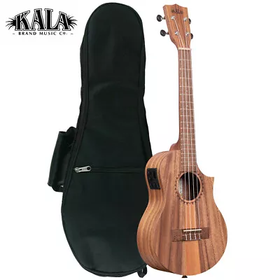 Kala Teak Tri-Top Florentine Cutaway Tenor Acoustic Electric Ukulele With Bag • $149