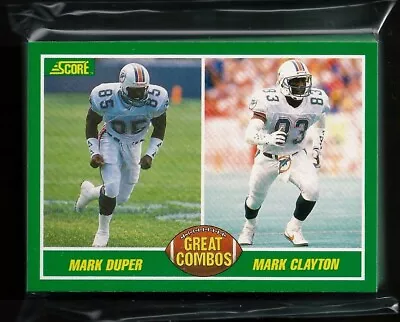 1989 Score #217 MARK DUPER / MARK CLAYTON  GREAT COMBOS  DOLPHINS Lot Of (10) • $5