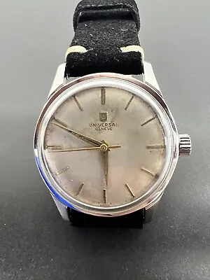UNIVERSAL GENEVE MANUAL White Dial Cal.1108 FULLY SERVICED • $299.99