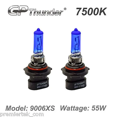 GP Thunder 7500K Xenon Quartz Halogen Light Bulbs White Pair 9006XS 55W  • $16.99