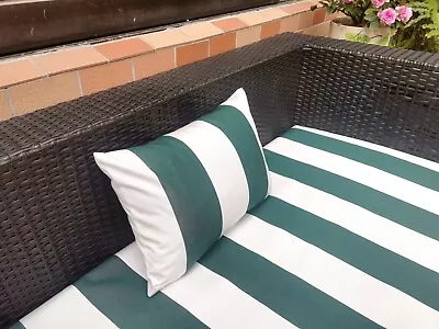 Real Outdoor*Waterproof Fade Resistant Cover Patio Bench Cushion Green Striped • £57.15