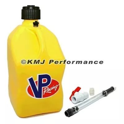 VP Fuel Yellow 5 Gallon Utility Fuel Jug Gas Diesel + Fill Hose / Shut Off Valve • $46.95