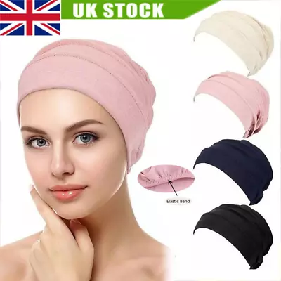 Ladies Turban Hat Cancer Chemo Hair Loss Cap Womens Muslim Hijab Head Scarf Cap • £6.99