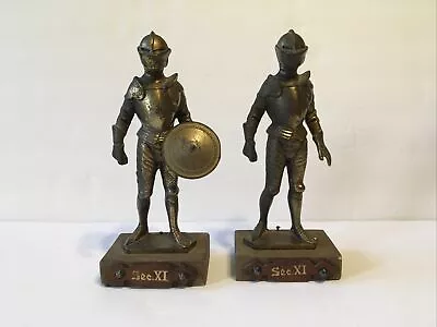 Knights In Armor Bronze/metal Set Of 2 8” • $26