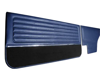 For VW GOLF 1 MK1 COUPE 75-83 DOOR PANEL SET WITH CHROME AND CARPET DARK BLUE • $278.40