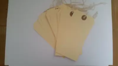 10 X Large Manilla Card Luggage Tags Labels String Travel Bag Suitcase Rucksack • £2.49