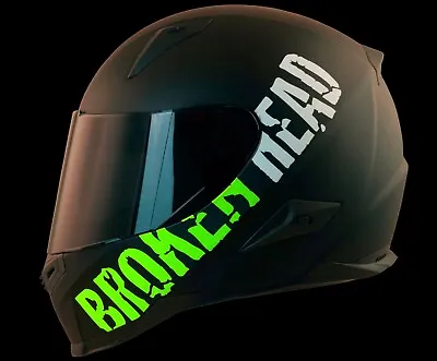 Motorbike Helmet  Vinyl Sticker Broken Head 29cm * 6 Cm  • £3.99